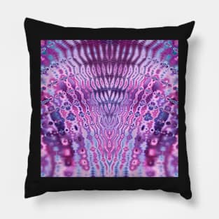 Soft Blue and Pink Fractal Tie Dye Pillow