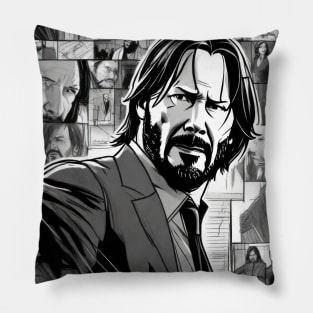 John Wick Comic book style_002 Pillow