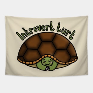 Introvert Turt - An Introverted turtle in his big shell house Tapestry