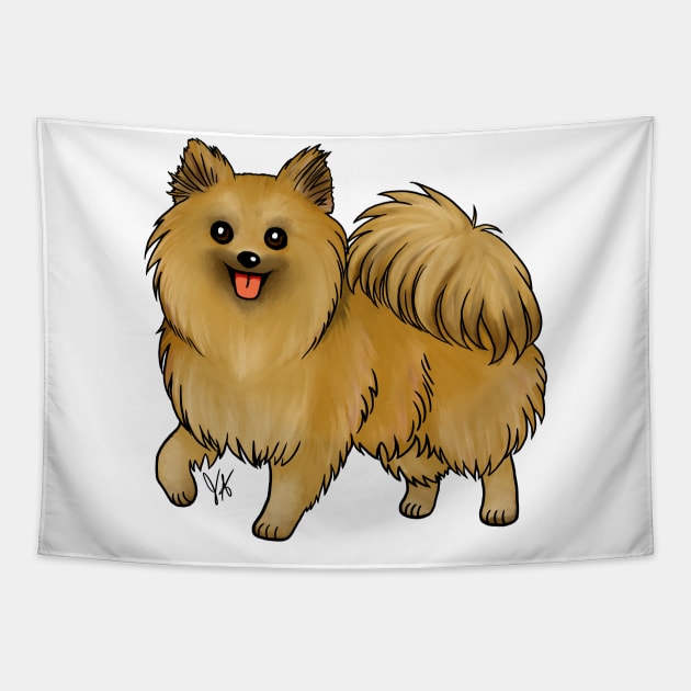 Dog - Pomeranian - Brown Tapestry by Jen's Dogs Custom Gifts and Designs