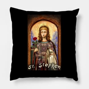 St Stephen with a Rose batik wings and tie dye garb Pillow