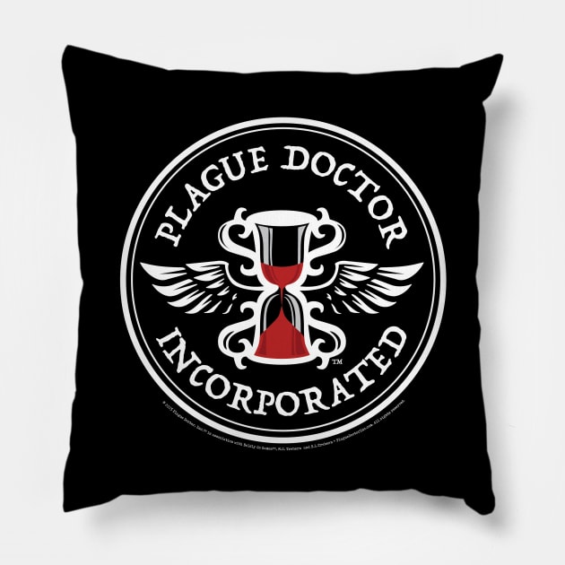 Plague Doctor, Inc.™ Dark Logo Pillow by PlagueDoctorInc
