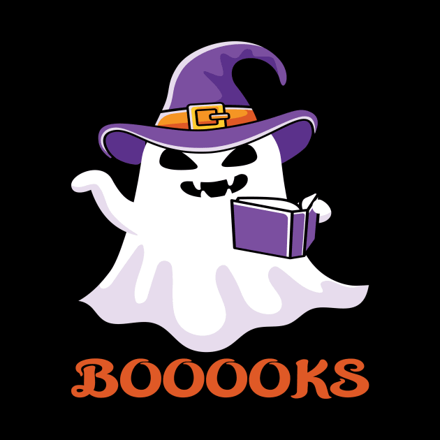 Halloween Booooks Ghost Reading by frondorfelda