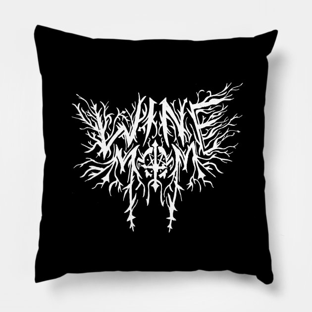 Death Metal Wine Mom Pillow by kthorjensen