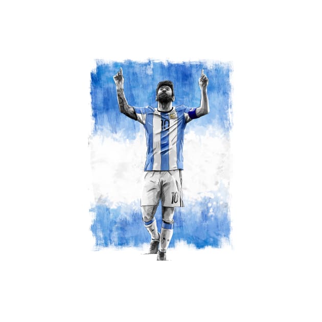 Leo Messi -  Argentina - Football Artwork by barrymasterson