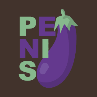 Funny EGGPLANT PENIS Dick emoji meme T-Shirt