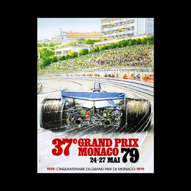 Grand Prix Monaco Vintage Poster 1979 by J0k3rx3