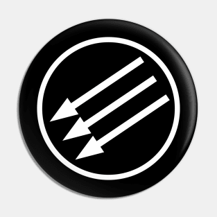 White Circle Arrows Pin