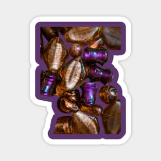 Purple Glass Golden Beads Magnet