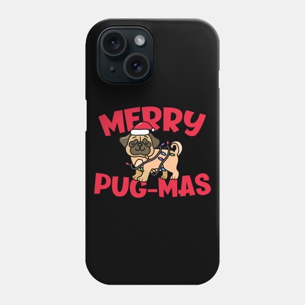 Merry Pugmas // Cute Christmas Pug Phone Case by SLAG_Creative