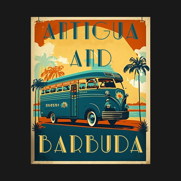 Antigua and Barbuda Vintage Travel Art Poster by OldTravelArt