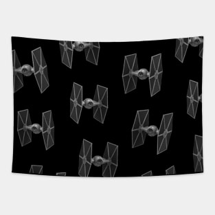 Evil Space Fighters Geometric Pattern Tapestry