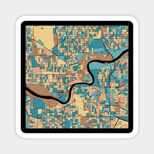 Edmonton Map Pattern in Mid Century Pastel Magnet