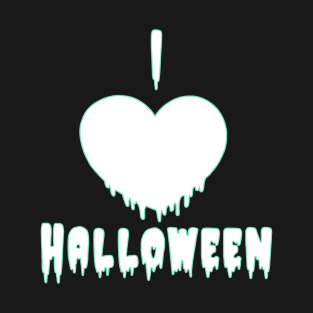 I Heart Halloween drip pastel goth kawaii love white font T-Shirt