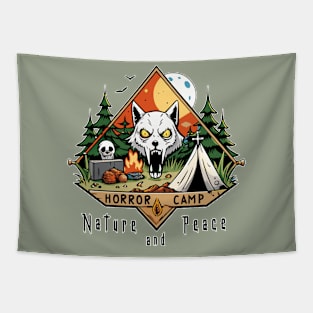 Horor camp, nature and peace, funny design Tapestry