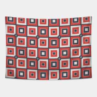 Black and Red Checkered Pattern Tapestry