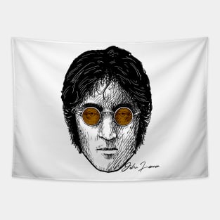 John Lennon   vintage hand drawing design Tapestry