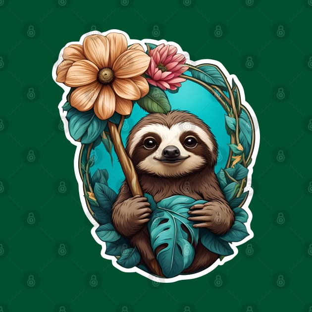 Sloth and flower by Dedoma