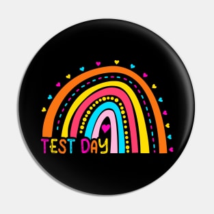 Test Day Funny Exam Testing Leopard Rainbow Teacher Life Pin