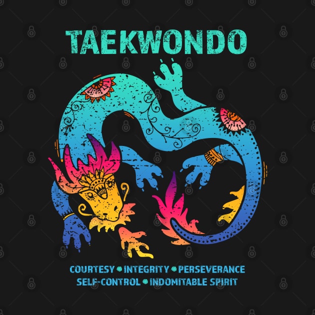 Taekwondo Martial Arts Design with Chinese Dragon Kids Men Women by Pine Hill Goods
