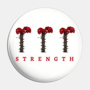 Triple Red Flowers Strength Pin