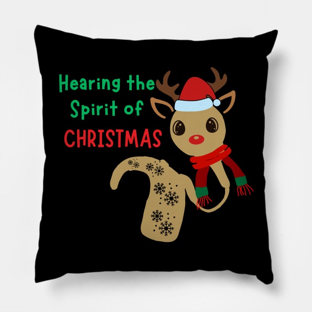 Cochlear Implant Christmas Pillow by DDCreates