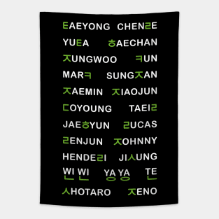 NCT's hangul names - Black (OT23) Tapestry