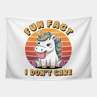 Fun Fact I Don't Care Unicorn Saying Tapestry