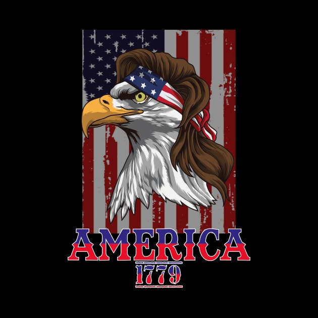 Eagle Mullet 4th Of July USA American Flag Merica Mericaw by Saad Store 