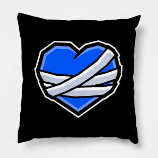 Big Blue Mending Heart with Bandages - Recovery and Healing Gift - Mending Heart Pillow