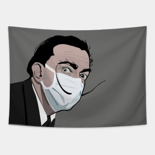 Dali with a mask (grey) Tapestry