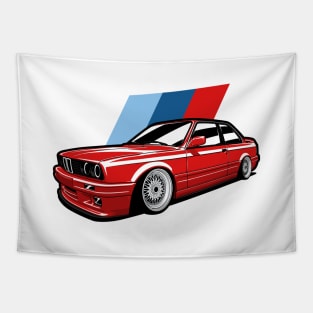 Red E30 Classic Coupe Tapestry