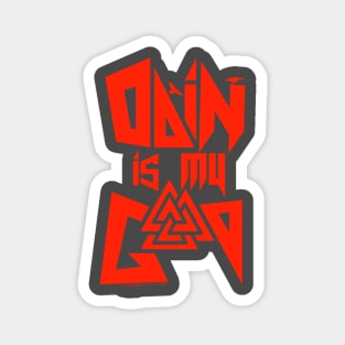 Odin is my God, Red Logo Magnet