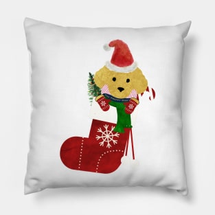 Cute Golden Retriever Puppy Christmas Stocking Pillow