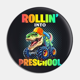 Preschool Dinosaur Monster Truck Back To School First Day Pin