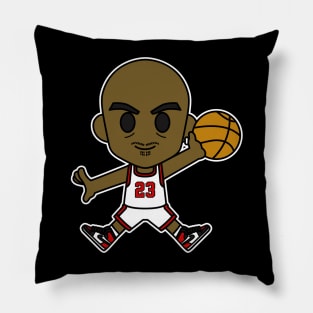 Chibi Michael Jordan Jump White Pillow