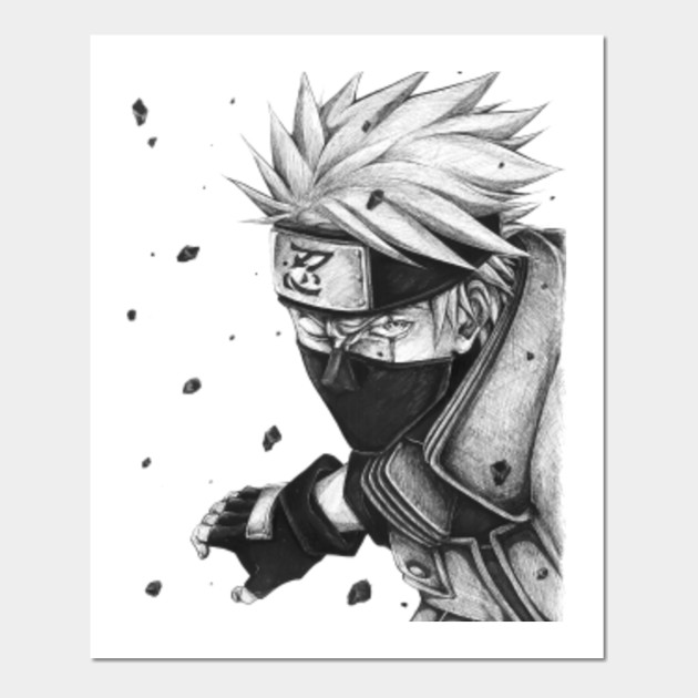 Kakashi Hatake Manga B W Naruto Posters And Art Prints Teepublic
