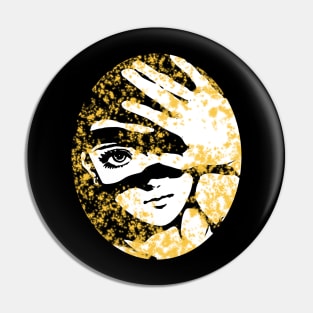 Punk Fashion Style Oval Gold Glowing Girl Pin