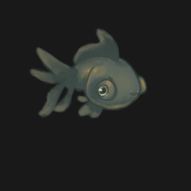 Black Moor Goldfish - cute pop eye goldfish by sheehanstudios