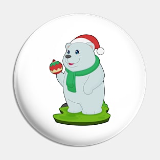 Polar bear Christmas Christmas bell Pin