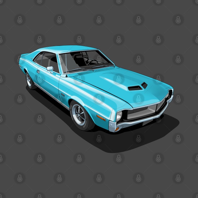 AMC Javelin in Big Bad Blue by candcretro