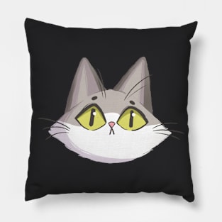 Grey Cat Head Pillow