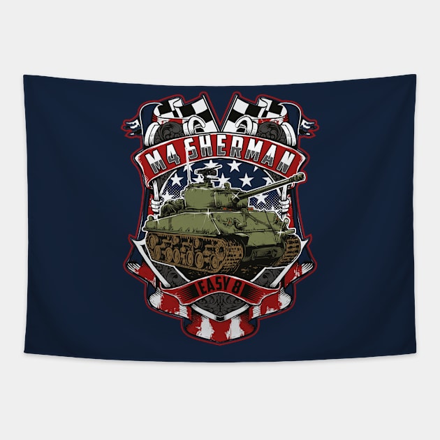 M4 Sherman "Easy 8" WWII Tank Tapestry by Mandra