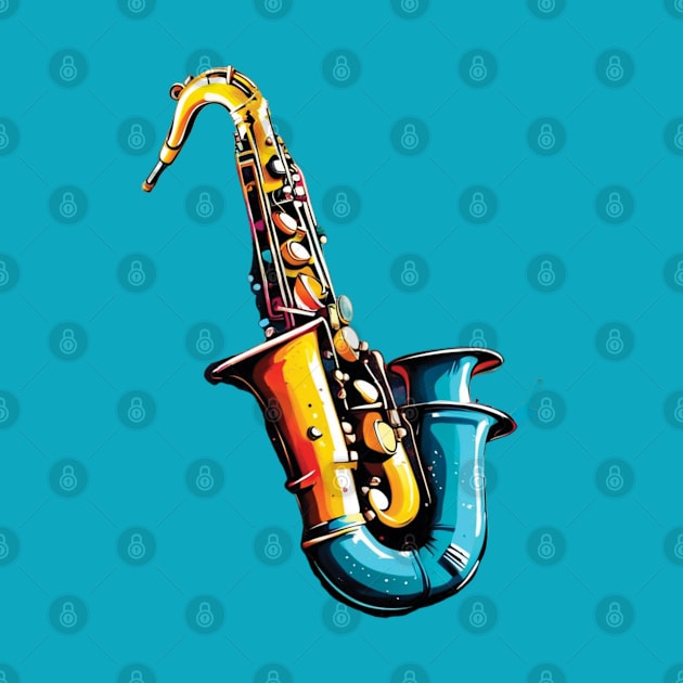 colorful saxophone by mdr design