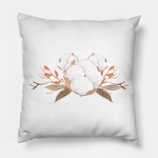 Cotton Bouquet Floral Design Pillow