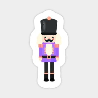 Purple and Black Christmas Nutcracker Toy Soldier Graphic Art Magnet