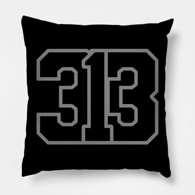313 Dark Mode Pillow by Blasé Splee Design : Detroit
