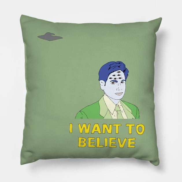 I want to Believe Pillow by killmonkies