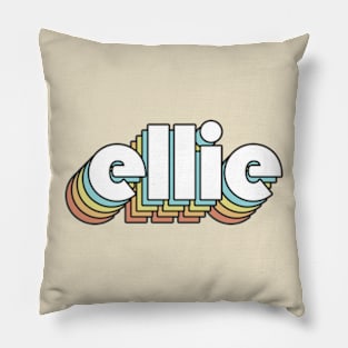 Ellie - Retro Rainbow Typography Faded Style Pillow