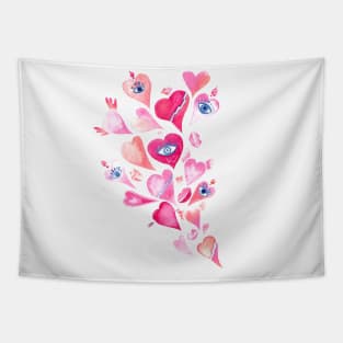 Hearts and kisses Tapestry